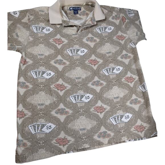 Big Dogs Polo Shirt Mens XL Poker Tropical Novelty Short Sleeve Vintage Attitude - Picture 1 of 11